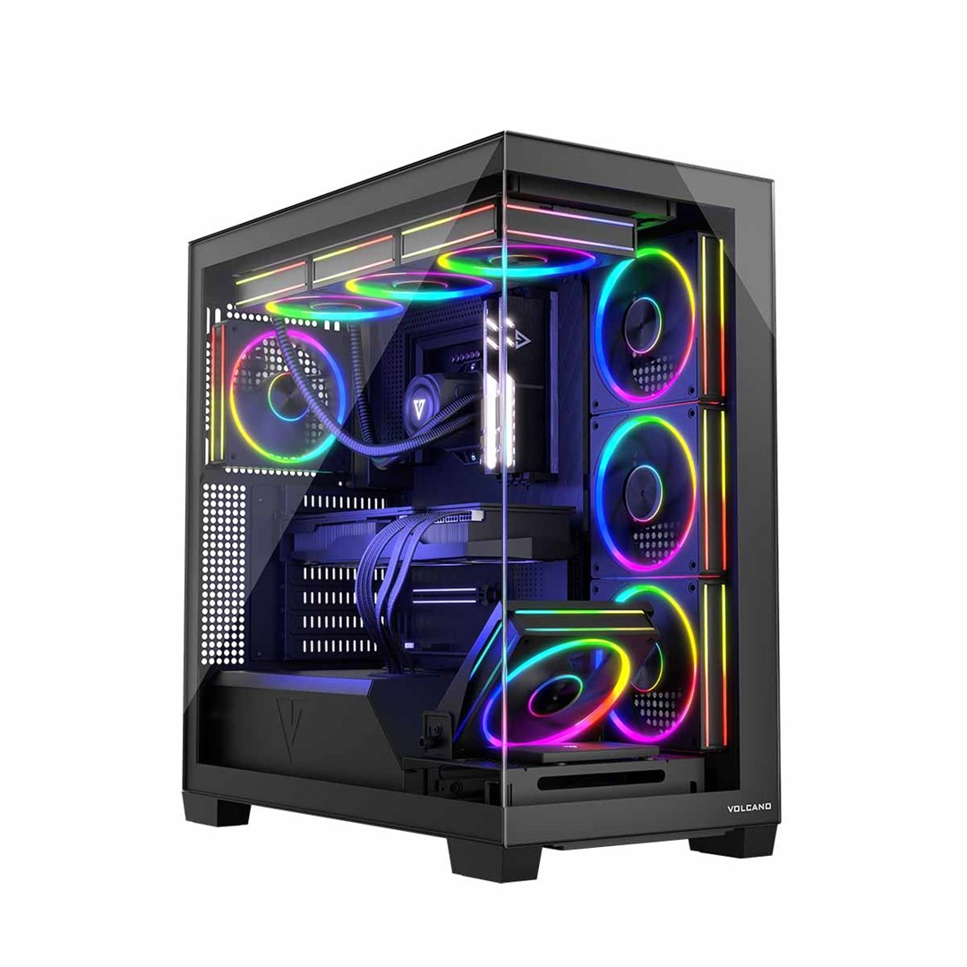 MODECOM OBUDOWA VOLCANO STELLAR ARGB MIDI 8F BLACK — zdjęcie 1 z 8