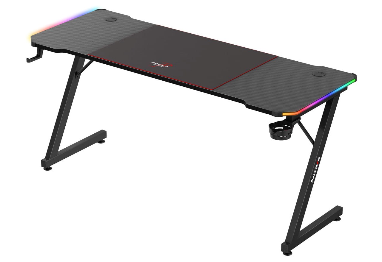 Biurko gamingowe Huzaro Hero 4.8 RGB czarne — zdjęcie 1 z 8