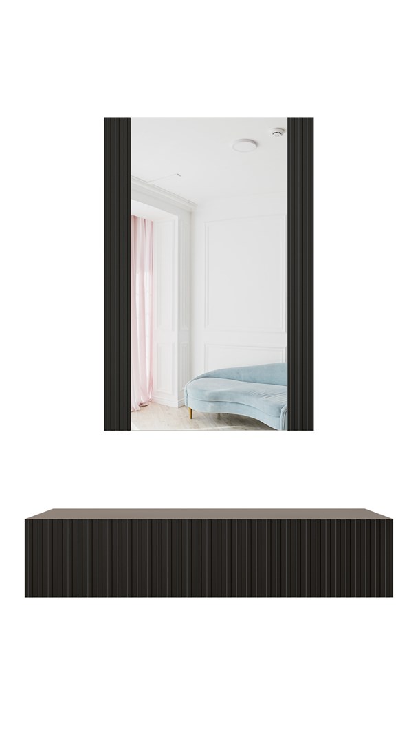 Toaletka z lustrem PAFOS czarny mat 80x41,6x100 — zdjęcie 1 z 5