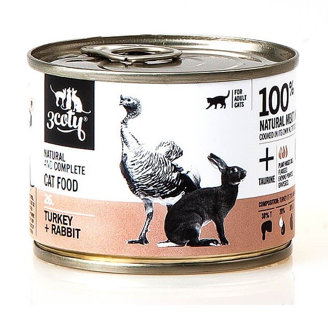 3Coty TURKEY + RABBIT for Adult cats 180g — zdjęcie 1 z 5