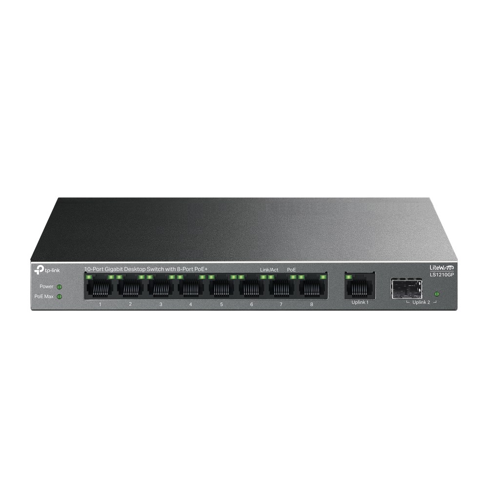 Switch TP-LINK LS1210GP - Czarny, LED — zdjęcie 1 z 3