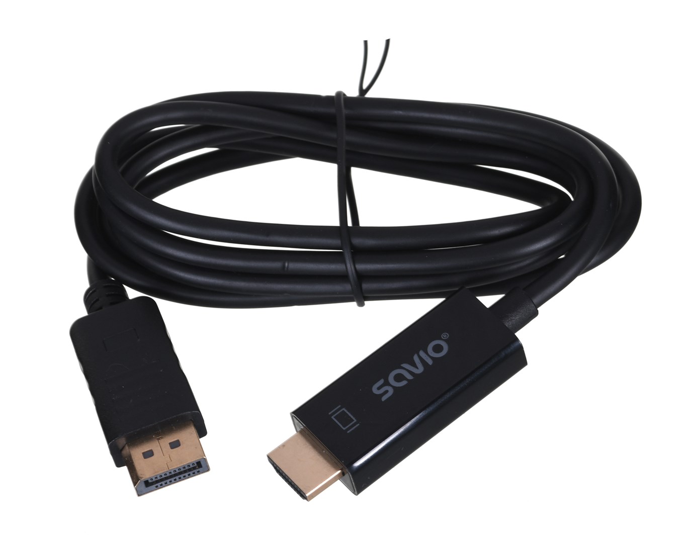 Kabel SAVIO CL-56 DisplayPort do HDMI, 1,5m, czarny — zdjęcie 1 z 4