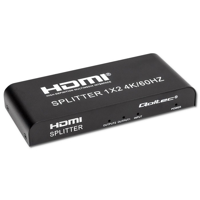 QOLTEC ROZDZIELACZ SPLITTER 2XHDMI 4KX2K | 6GB/S | 60HZ — zdjęcie 1 z 8