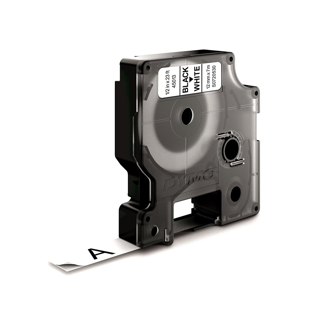 Taśma Dymo D1- 12mm x 7m czarny/biały — zdjęcie 1 z 8
