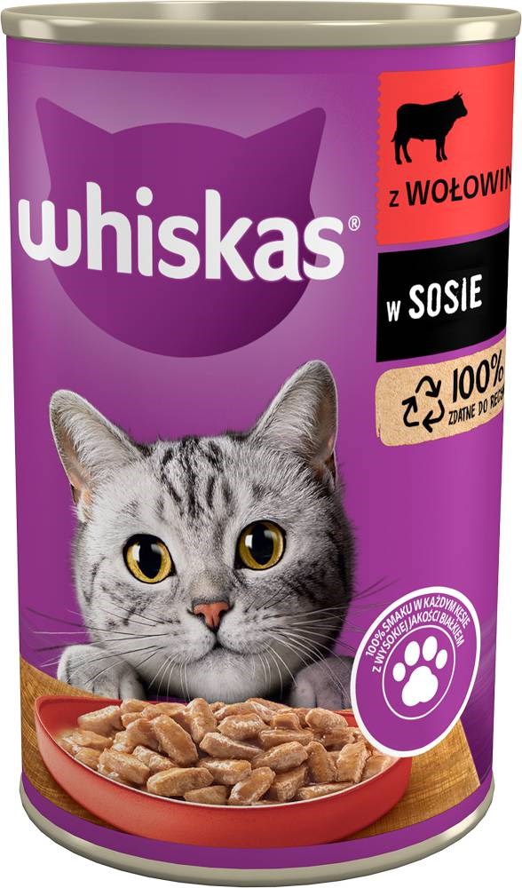 WHISKAS Adult Wołowina w sosie - 400 g