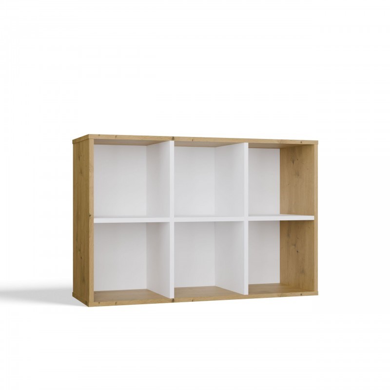 REGAŁ MALAX MINI 2X3 DĄB ARTISAN/BIEL — zdjęcie 1 z 8