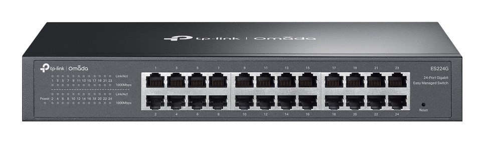 Switch TP-LINK ES224G - Czarny, Zasilacz Dołączony — zdjęcie 1 z 5
