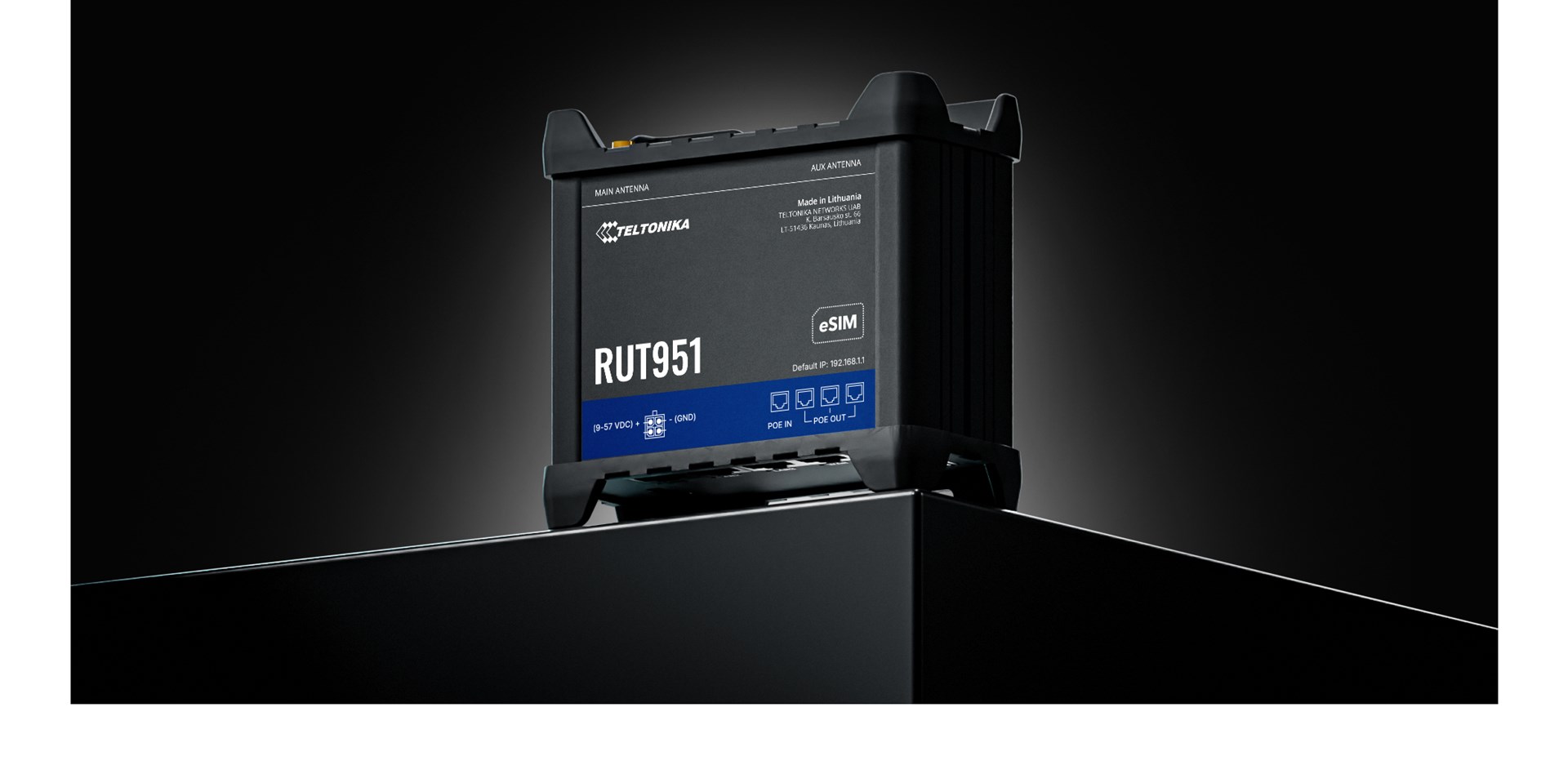 Router Wi-FI 4 LTE CAT.4 RUT951 PoE+ z Zasilaczem (60W), 2x SIM, eSIM