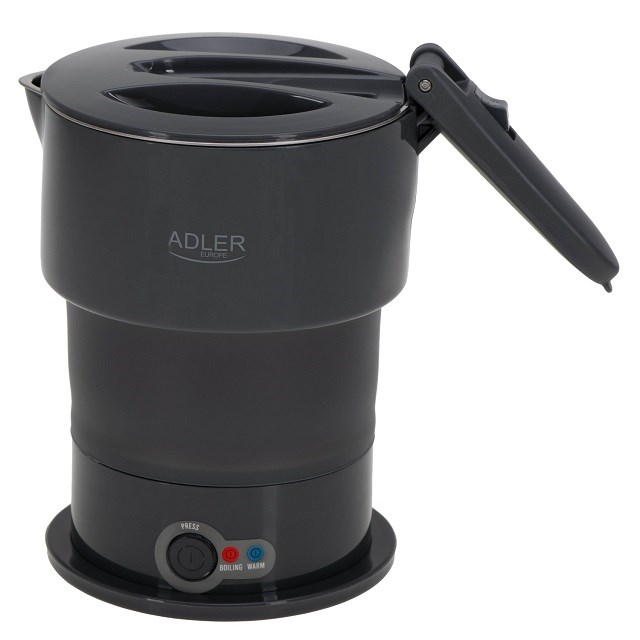 Czajnik silikonowy ADLER AD 1377g, 0,6 l, szary — zdjęcie 1 z 8