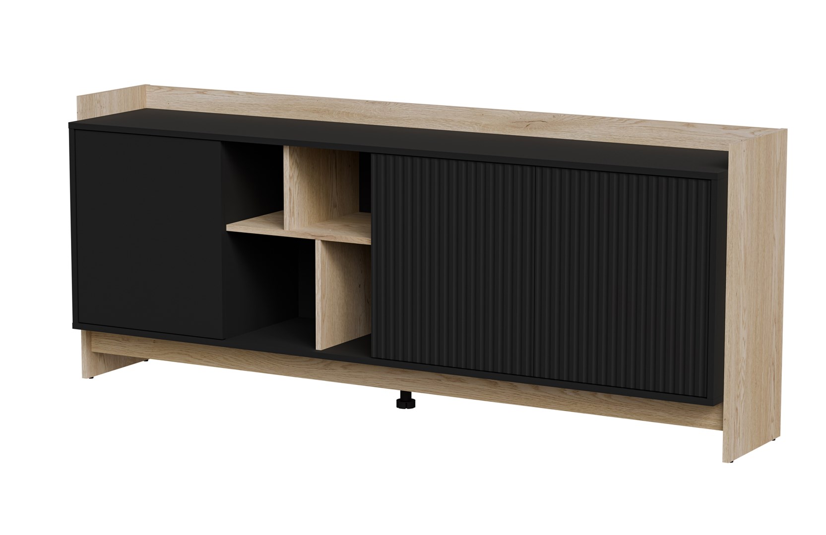 Komoda PORTO 3D 190x38x77 dęb/czarny — zdjęcie 1 z 4