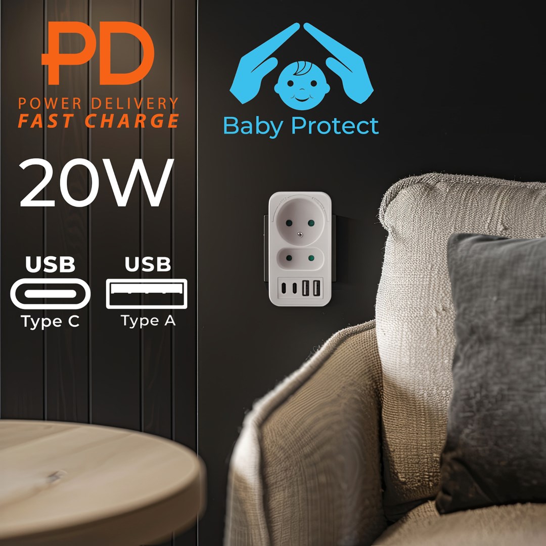 MACLEAN GNIAZDKO MCE249 F/W X2 + 4XUSB — zdjęcie 1 z 8