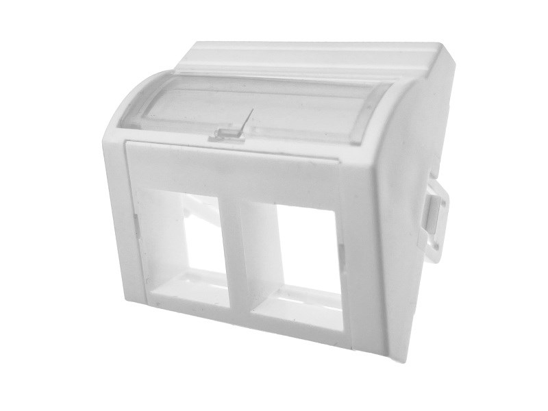Adapter 45x45 2xRJ45 Alantec Wypukły Kątowy