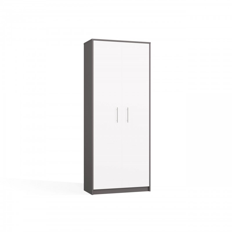 REGAŁ ZAMKNIETY OLIV 2D ANTRACYT/BIEL KOMPLET — zdjęcie 1 z 8