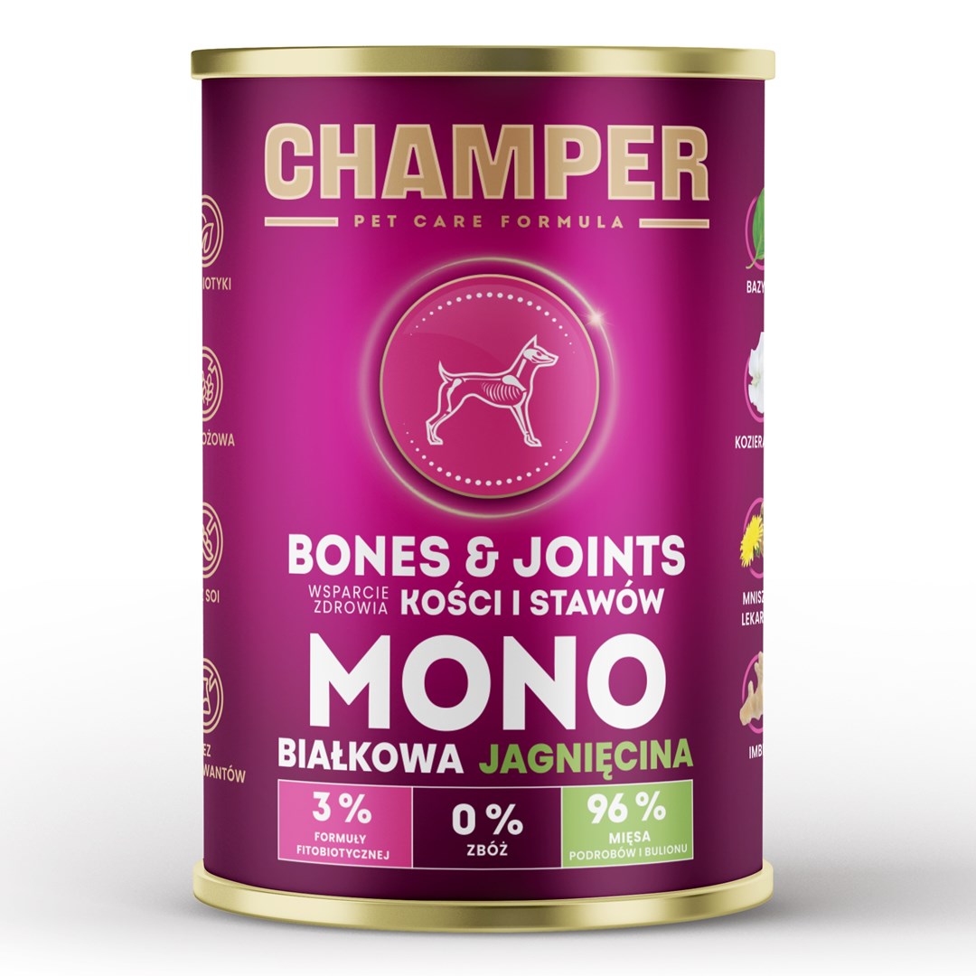 CHAMPER BONES&JOINTS Monobiałkowa jagnięcina 400g