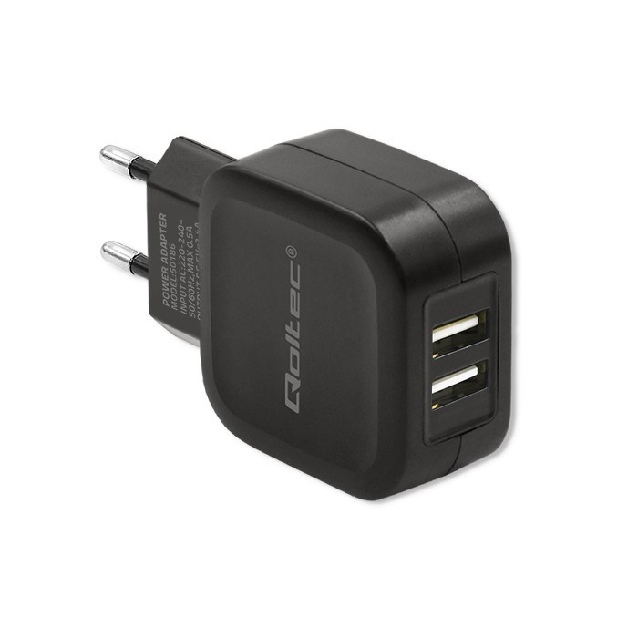 Ładowarka Qoltec 50186, 17W, Czarna — zdjęcie 1 z 8