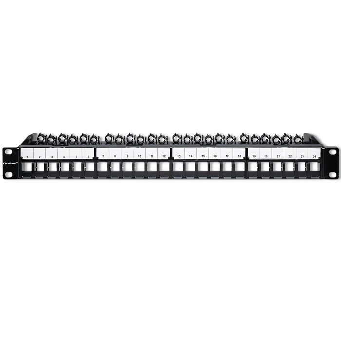 QOLTEC PATCH PANEL 19" 24 PORTY 1U CZARNY — zdjęcie 1 z 8