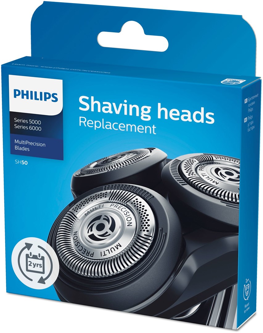 Głowice tnące Philips SH50/50 - 3 sztuki, chromowe, kompatybilne S5xxx — zdjęcie 1 z 4