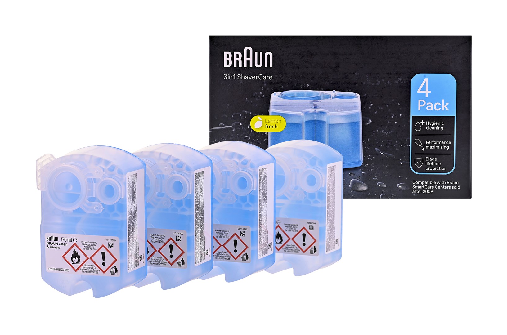 Wkład Płyn do Golarek Braun CCR4 Clean&Renew - 4 Głowice, Niebieski — zdjęcie 1 z 5
