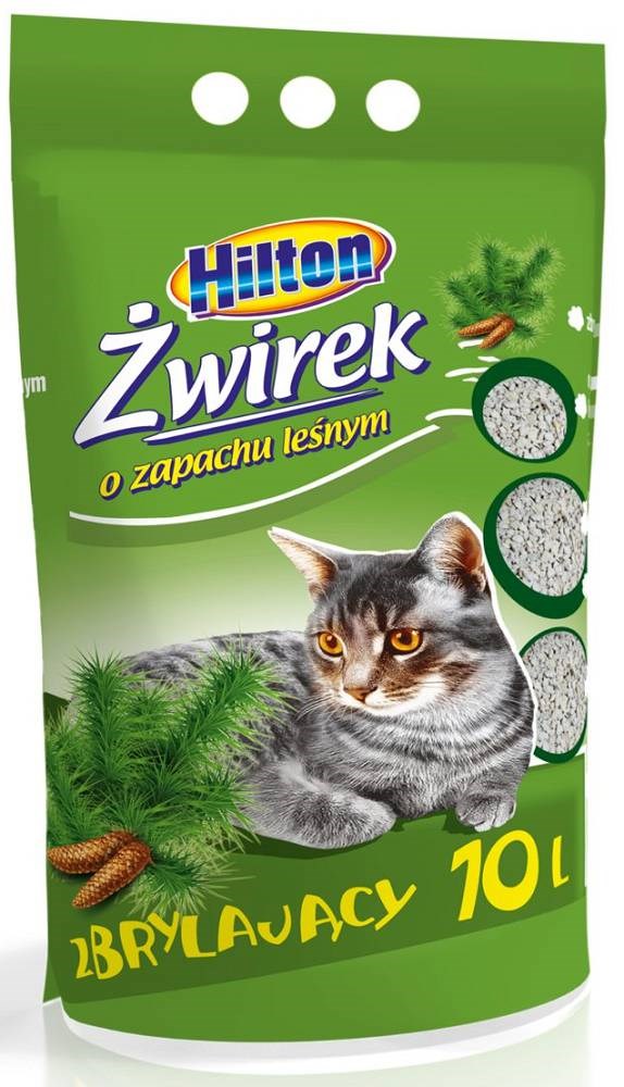 HILTON Bentonitowy Żwirek Leśny - 10 l