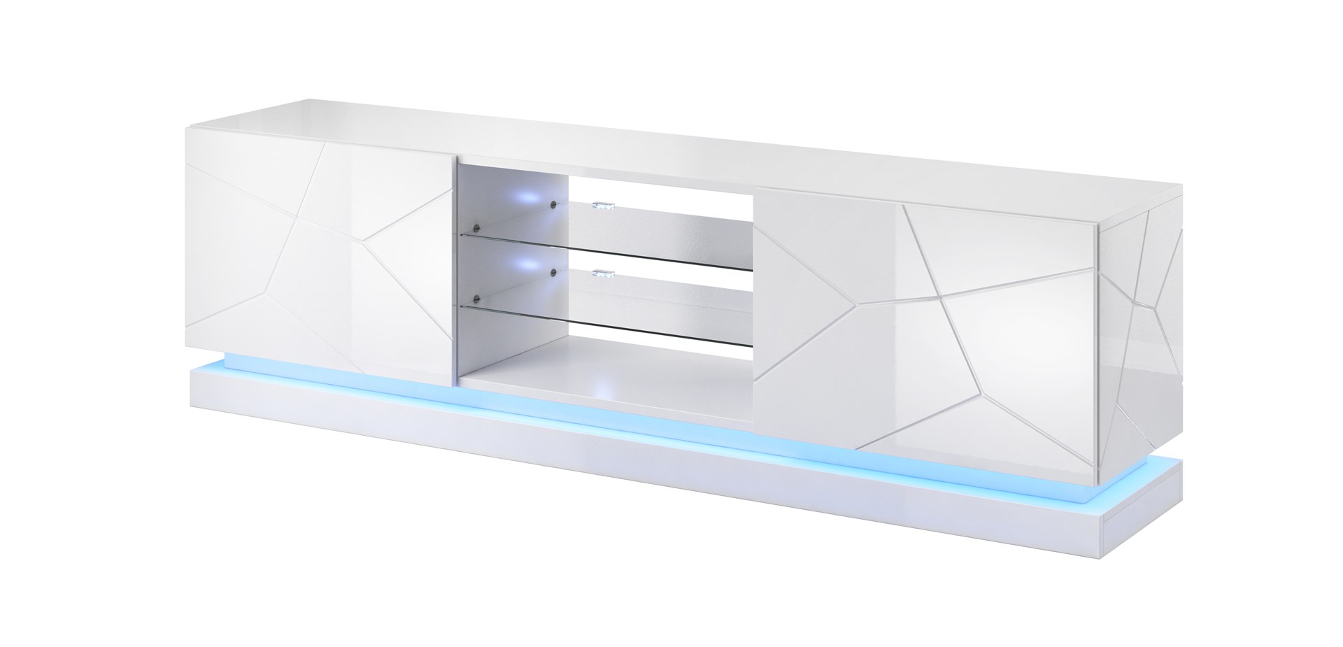Szafka RTV QIU 200 MDF biały połysk/ biały połysk — zdjęcie 1 z 5