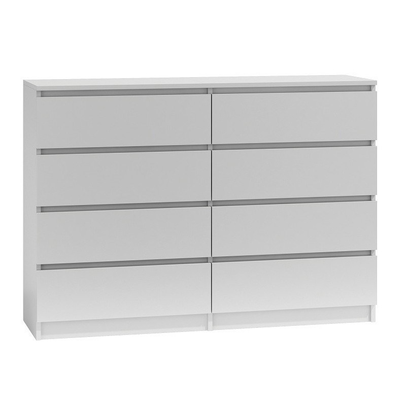M8 MALWA KOMODA 140CM 8 SZUFLAD BIAŁY — zdjęcie 1 z 4