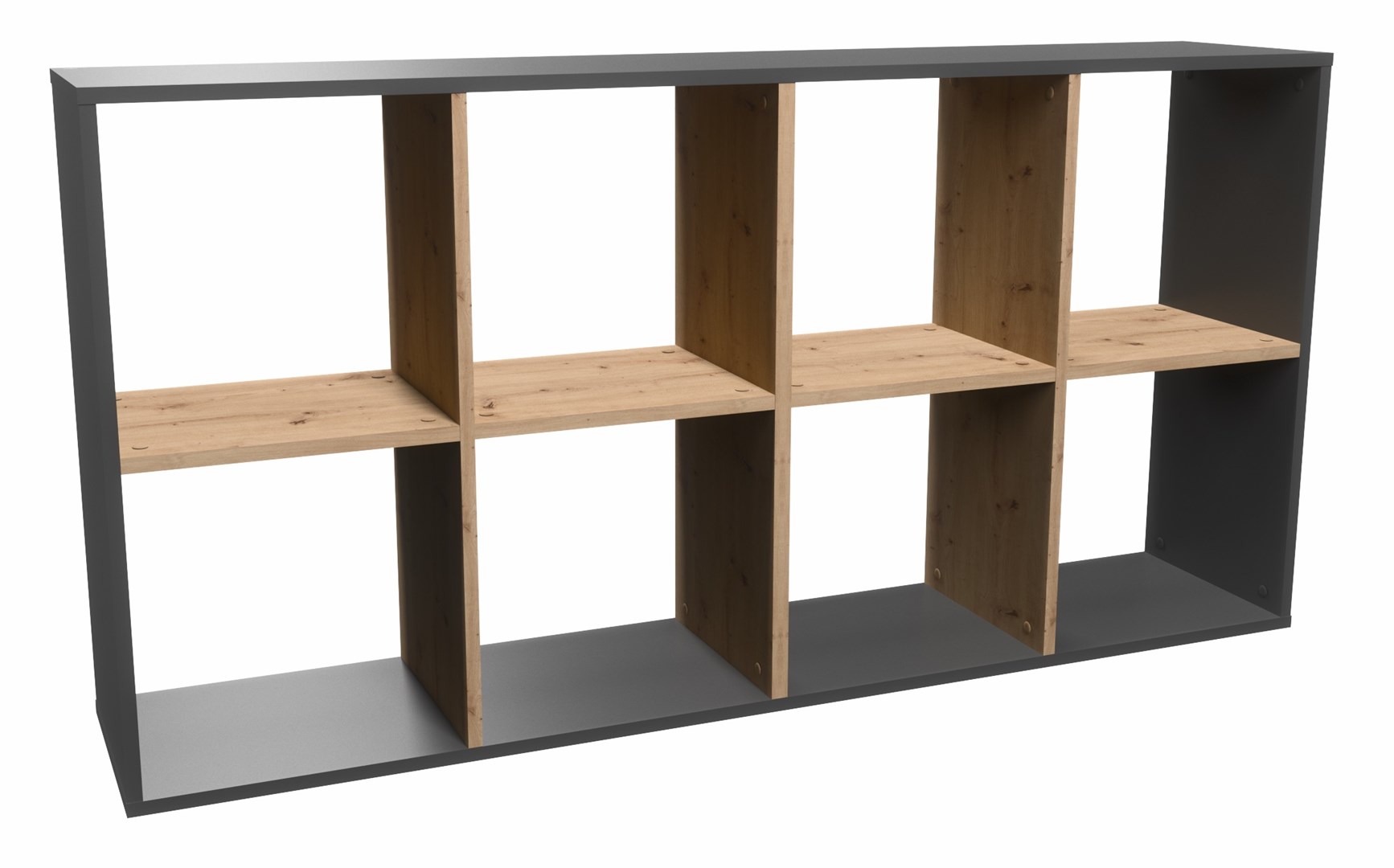 REGAŁ MALAX 2X4 ANTRACYT/ARTISAN 8 Półek — zdjęcie 1 z 3