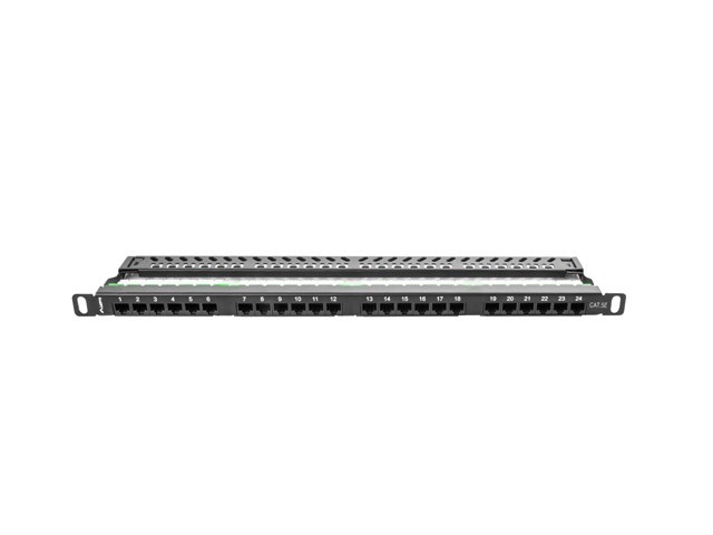 Patch panel Lanberg PPU5-0024-B, kat. 5e, 0.5U — zdjęcie 1 z 5