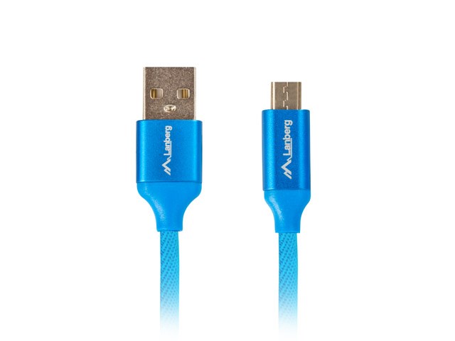 Kabel Lanberg Premium CA-USBM-20CU-0010-BL 1m Niebieski — zdjęcie 1 z 2