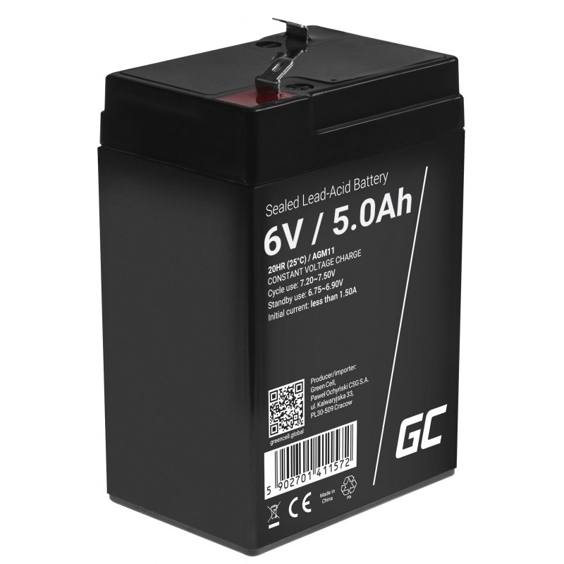 GREEN CELL AKUMULATOR ŻELOWY AGM11 6V 5AH — zdjęcie 1 z 5