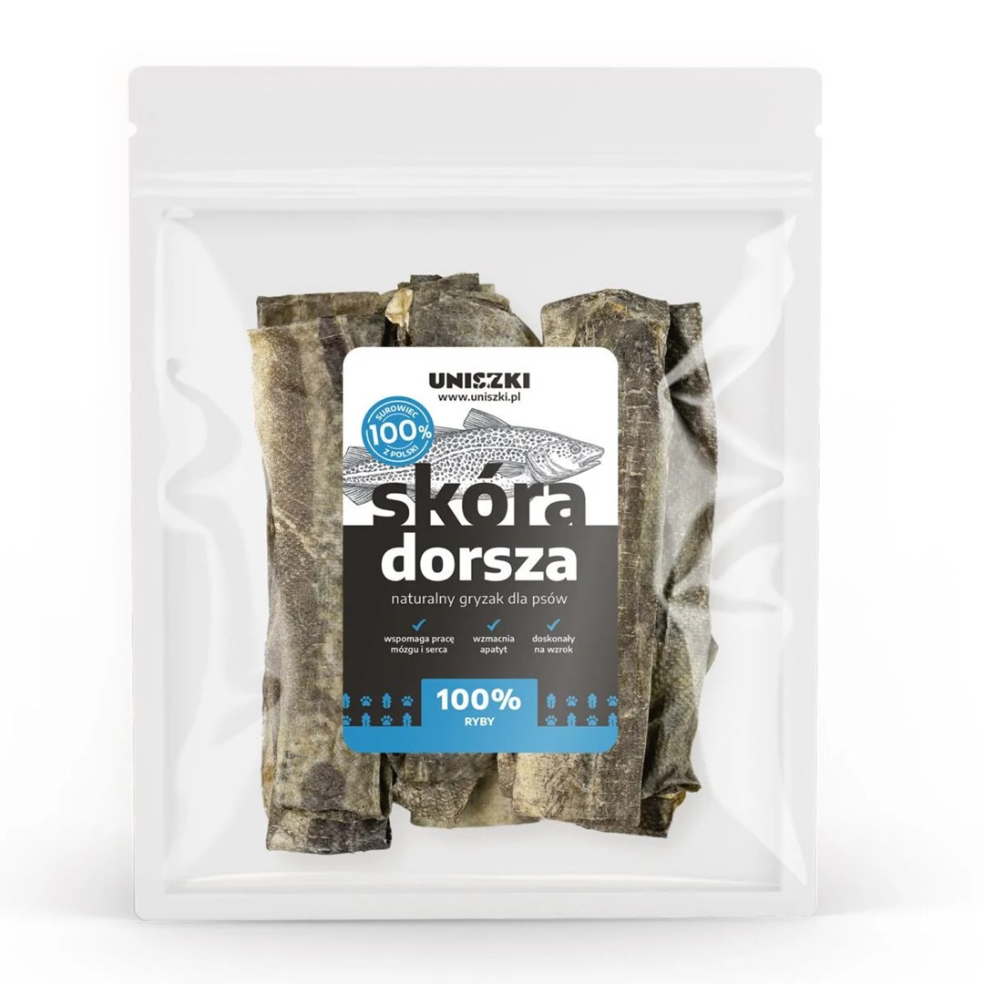 UNISZKI Skóra dorsza 100g dla zwierząt — zdjęcie 1 z 2