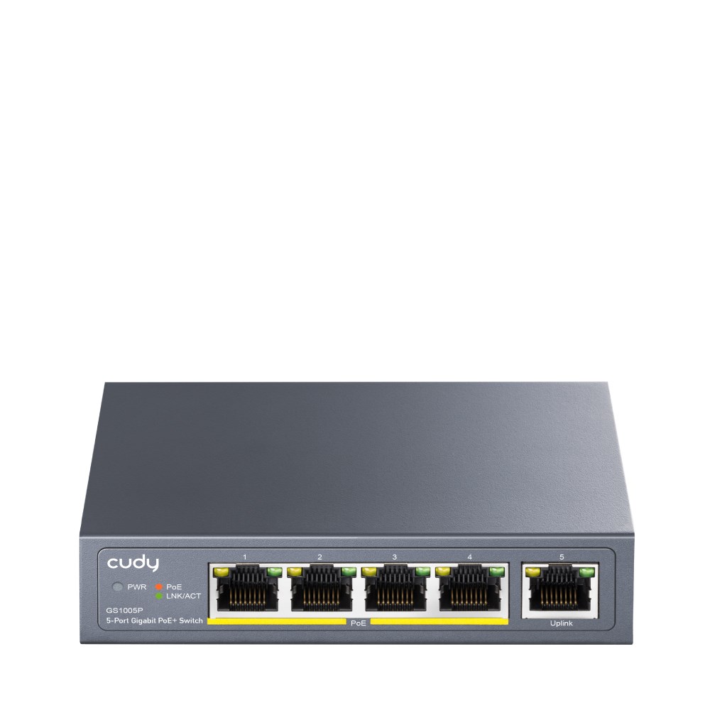 Switch CUDY GS1005P - Metalowy, Szary — zdjęcie 1 z 5