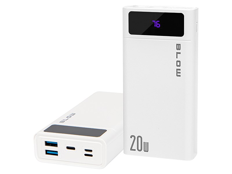 BLOW POWER BANK 20000MAH QC+PD 20W + LIGHTNING BIAŁY PB20E — zdjęcie 1 z 5