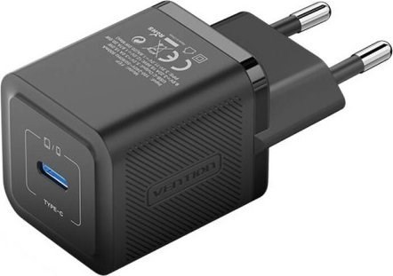 Ładowarka Vention USB-C 20W GaN czarna 1 port