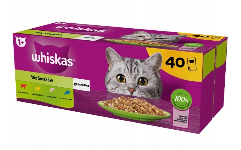 WHISKAS Mix smaków w galaretke - 40x85 g — zdjęcie 1 z 3