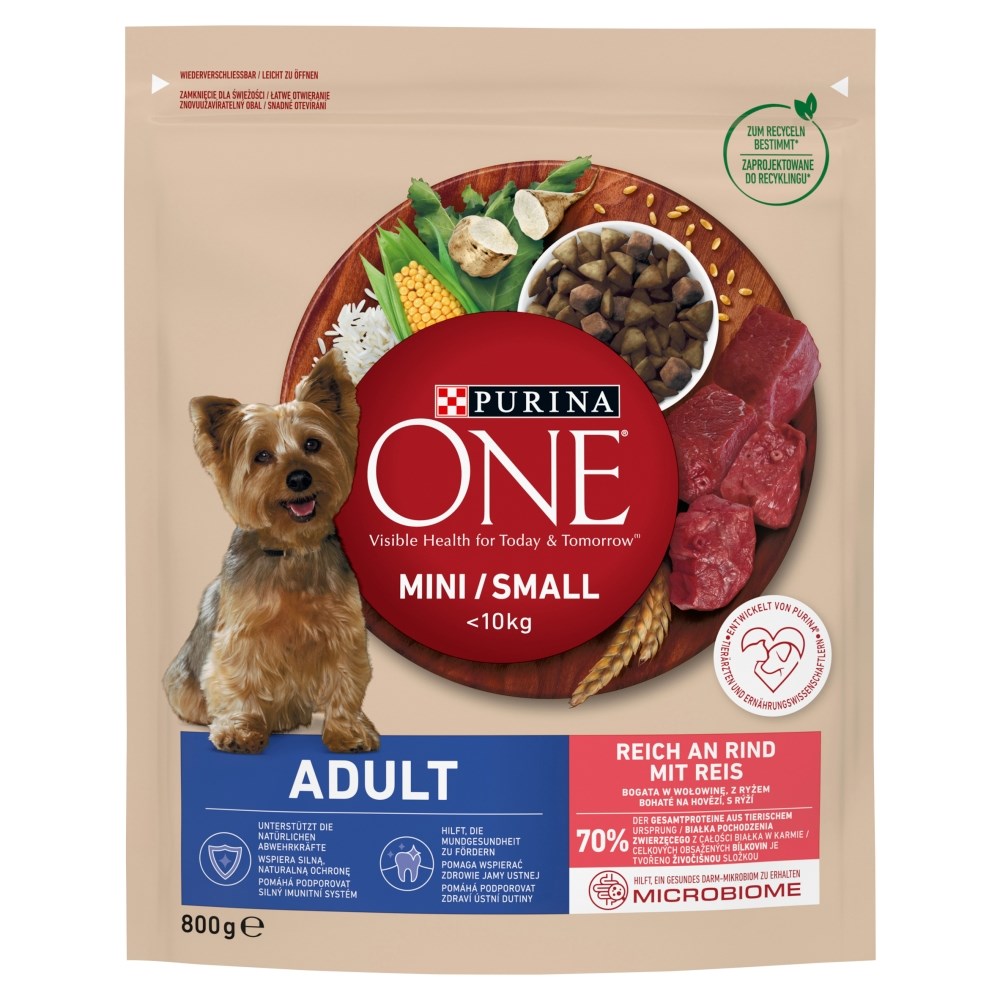 PURINA One Mini Adult Wołowina, ryż - 800 g — zdjęcie 1 z 7