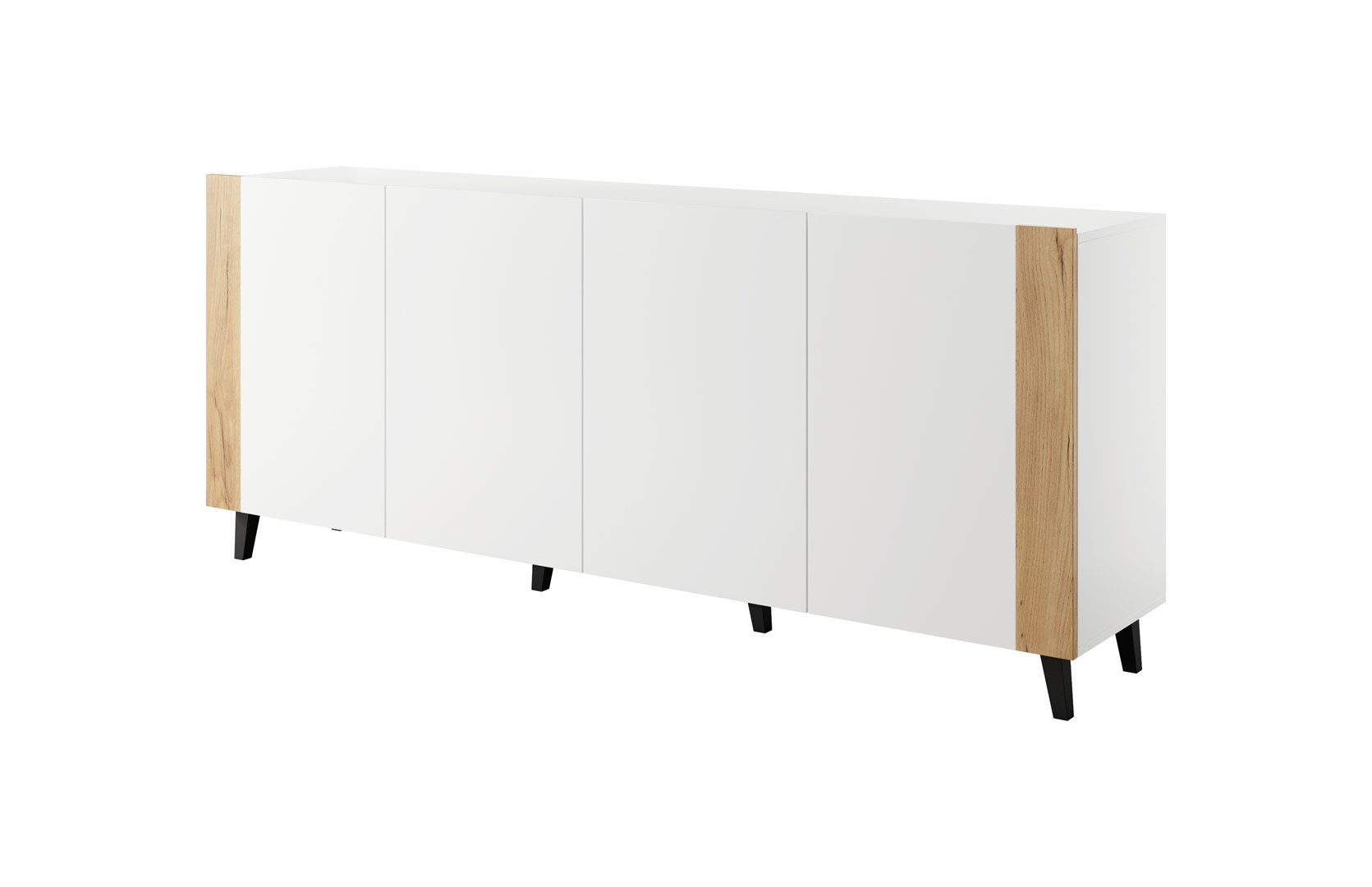 Komoda FARO 200x42x82 biały mat + dęb craft — zdjęcie 1 z 3
