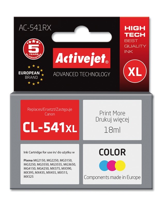 Activejet AC-541RX Tusz Zamiennik Canon CL-541XL — zdjęcie 1 z 2