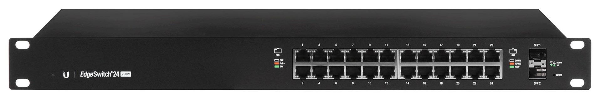 Switch Ubiquiti EdgeSwitch 24 PoE 26p 220W Managed — zdjęcie 1 z 8