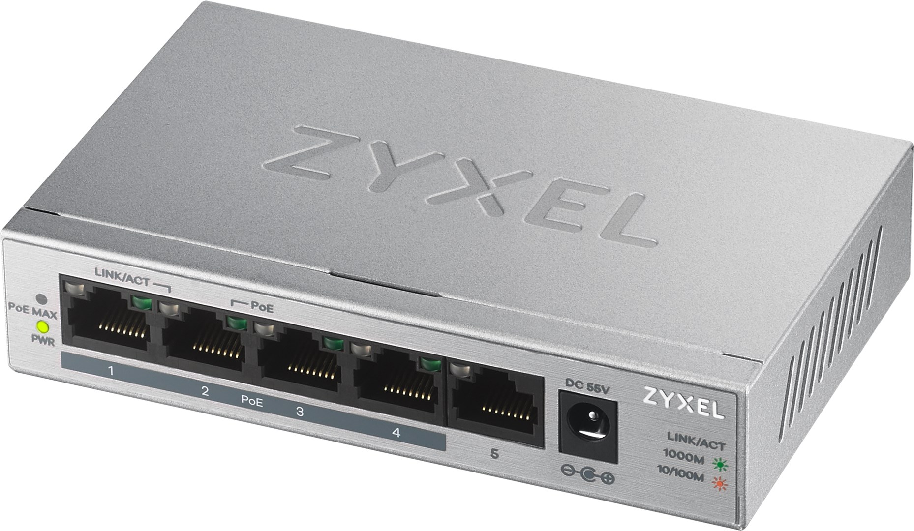 Switch Zyxel GS1005-HP 5p PoE 60W Unmanaged Gigabit — zdjęcie 1 z 8
