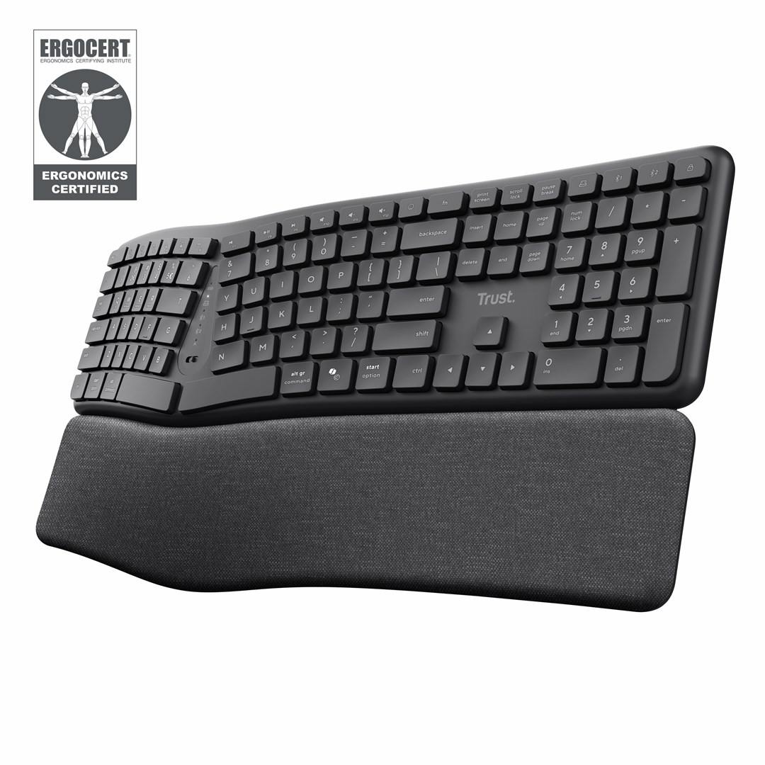 Klawiatura ergonomiczna TRUST Keyra multidevice wireless — zdjęcie 1 z 7