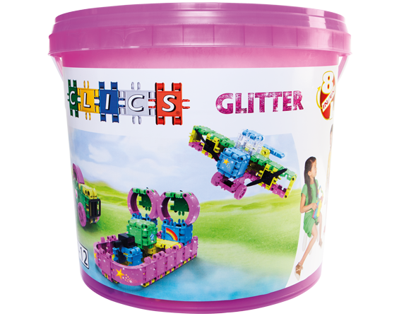 Klocki konstrukcyjne CLICS - Zestaw 175 el. (8w1) GLITTER — zdjęcie 1 z 5