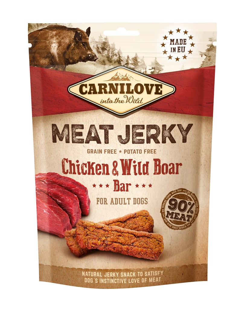 Karma sucha Carnilove Jerky z kurczakiem i dzikiem 100g