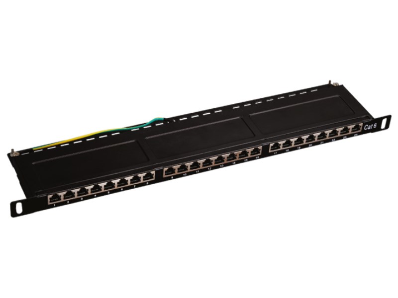 Patch panel A-LAN PK028, 0.5U, kat. 6, 24xRJ-45 — zdjęcie 1 z 3