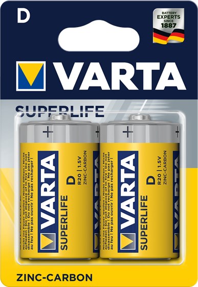 Zestaw baterii VARTA Superlife R20 D (x 2) — zdjęcie 1 z 2
