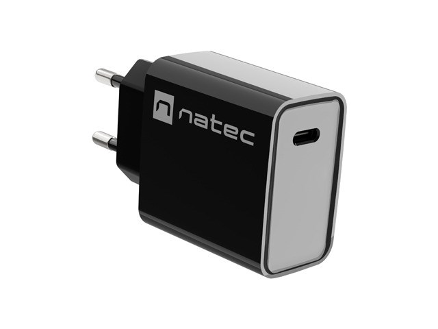 NATEC RIBERA USB-C 20W Power Delivery Ładowarka Czarna — zdjęcie 1 z 8