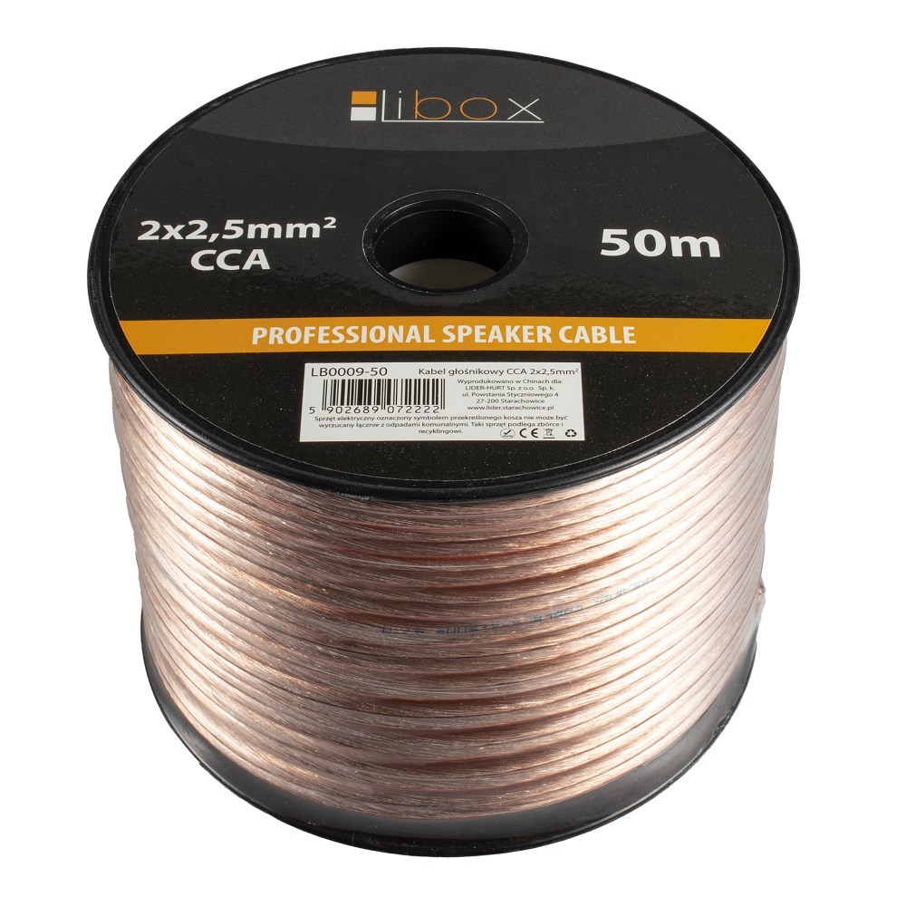 LIBOX KABEL GŁOŚNIKOWY LB0009-50 2X2,5MM (50M) — zdjęcie 1 z 2