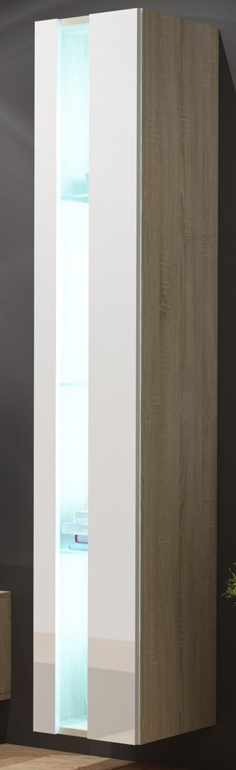 Regał VIGO NEW 180/40/30 dęb sonoma/biały połysk — zdjęcie 1 z 5
