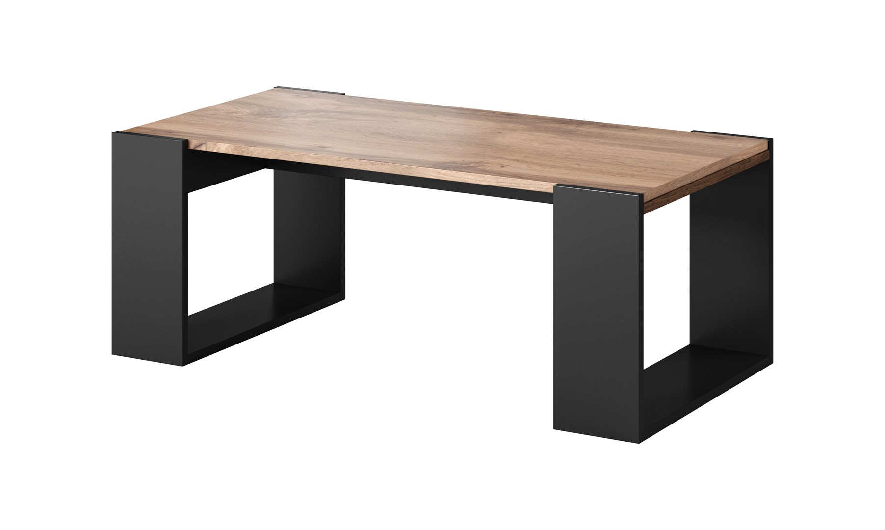 Ława WOOD 120x55x46 dąb wotan + antracyt — zdjęcie 1 z 2