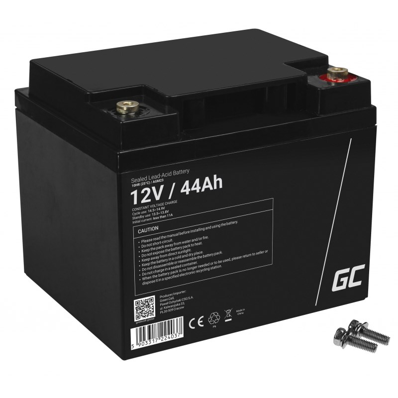 GREEN CELL AKUMULATOR ŻELOWY AGM23 12V 44AH — zdjęcie 1 z 4