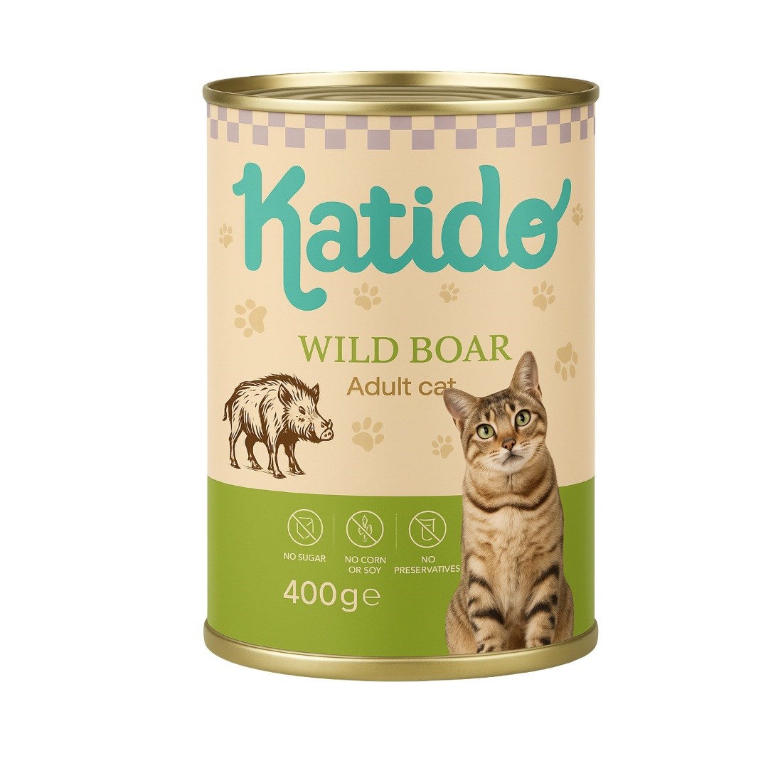 KATIDO Dzik mokra karma 400g dla kota